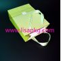 Ribbon handle green paper gift bags 