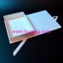 White ribbon handle folding box with black logo