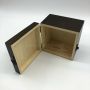 Custom logo black painted wooden essential oil storage box