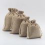 Custom Natural Small Jute Gift Drawstring Bag With Printing