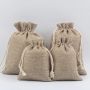 Custom Natural Small Jute Gift Drawstring Bag With Printing