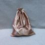 Custom rose gold silky satin soft hair bag with logo