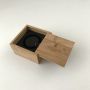 Custom square engraved bamboo coin storage box