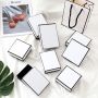 Custom white jewelry packaging paper box bags with black trim