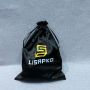 Wholesale Custom Black Satin Drawstring Pouch Silk Bags For hair wig