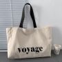 Custom printed embroidered logo with inner pocket large capacity canvas bag simple and stylish yoga canvas bag shoulder bag