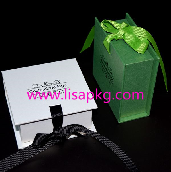 Luxury small jewelry box with ribbon closure