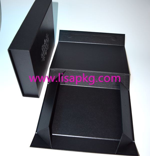 Black folding paper packaging box