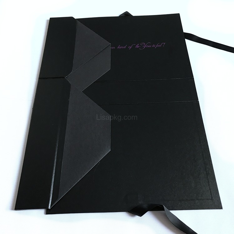 Custom luxury large black cardboard paper garment clothing gift