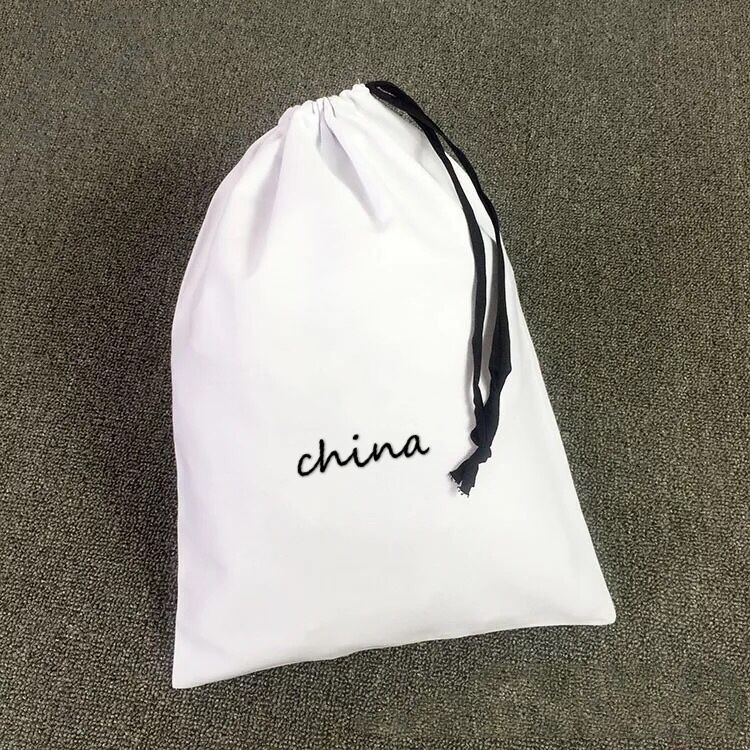 Luxury brush cotton Custom Logo Satin Bag Different Size With Printing Drawstring Cotton Dust Bag