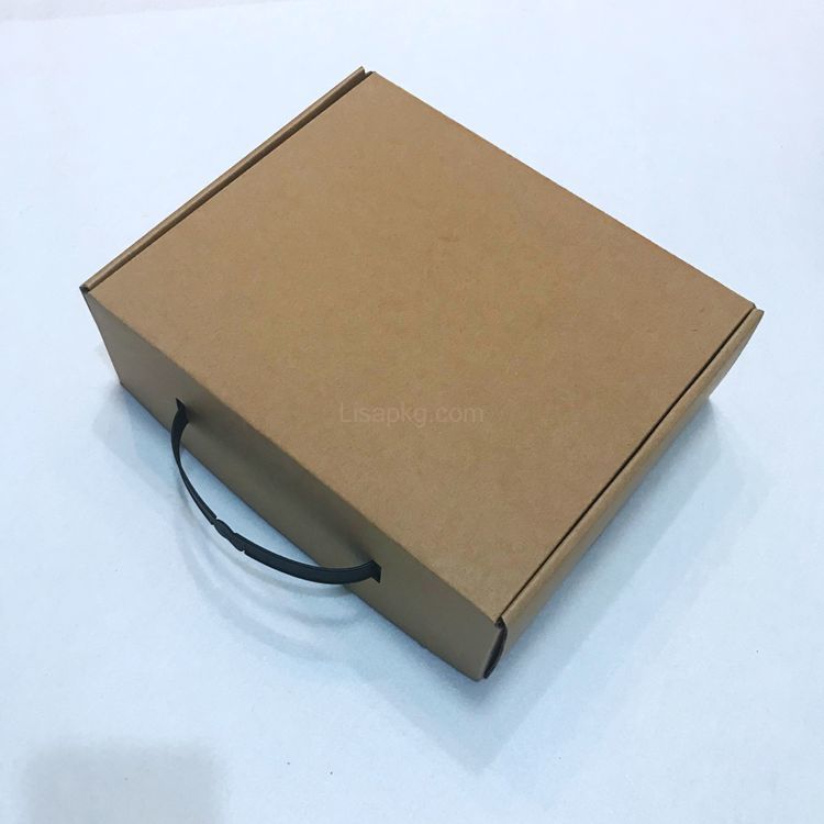 Wholesale Custom Recycled Corrugated Shipping Cardboard kraft paper packaging box with handle 