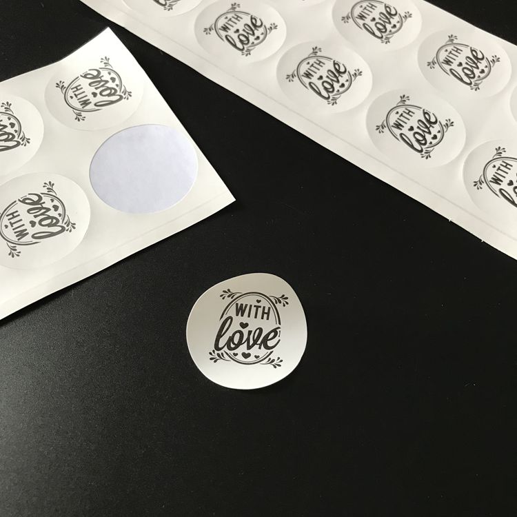 Custom design white round paper Stickers Self Adhesive Labels 