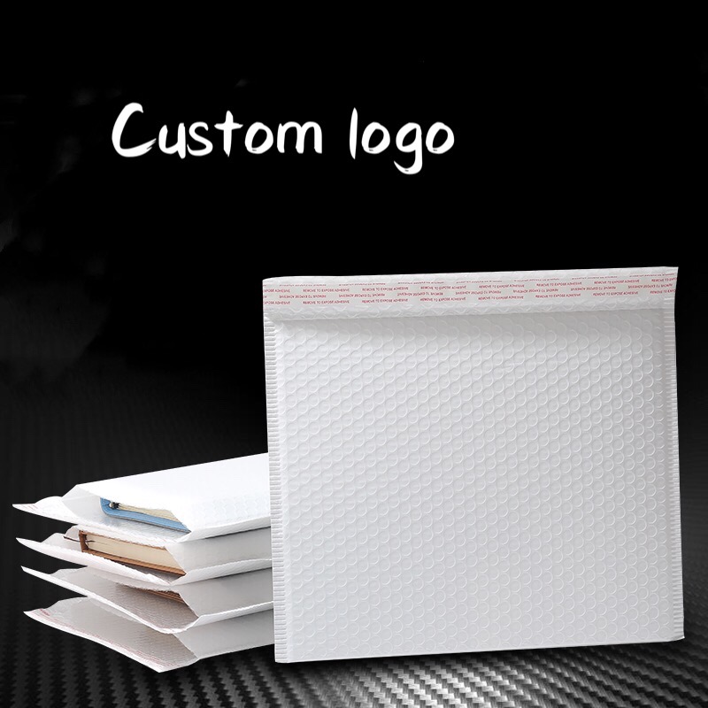 Custom shipping poly bubble mailer bag white for clothes