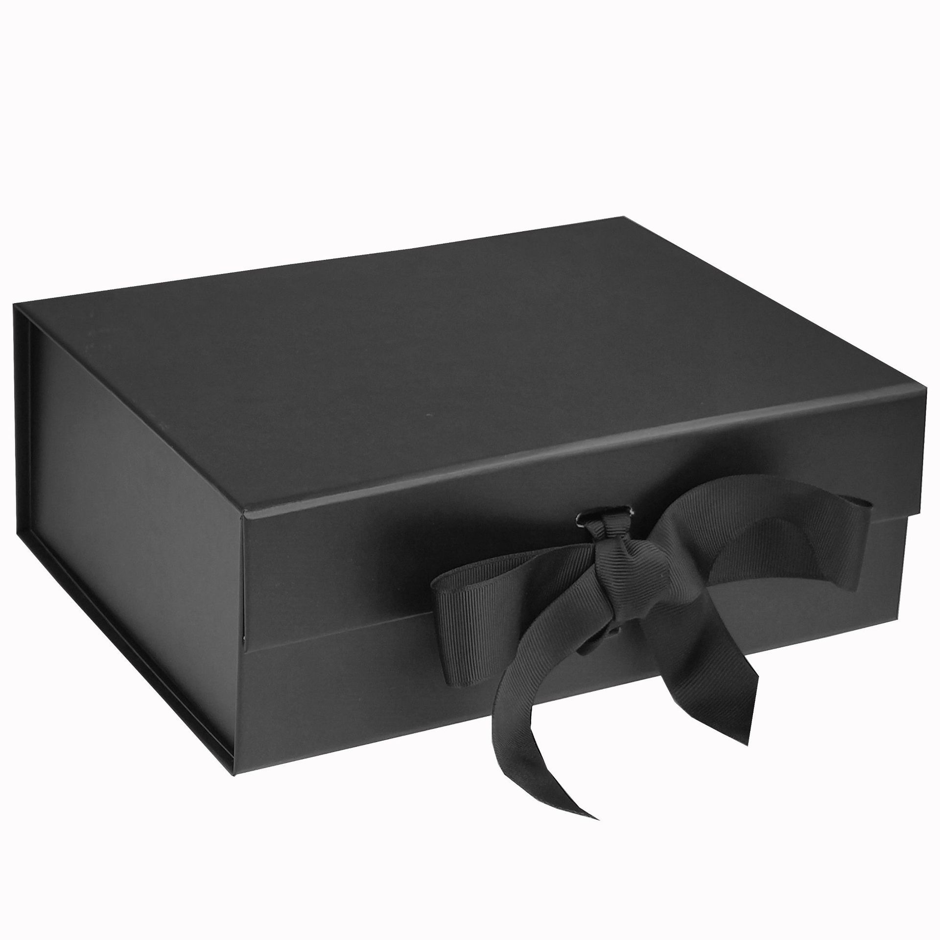 Custom black folding boutique box for wigs hair clothing with logo