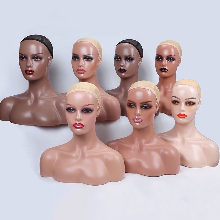  Mannequin Head With Shoulders Female For Wig Display African American Mannequin Head Female Mannequin Head 