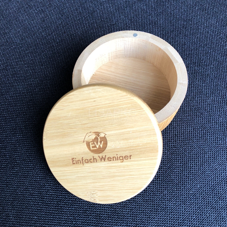 Custom small round bamboo box for jewelry makeup cosmetics