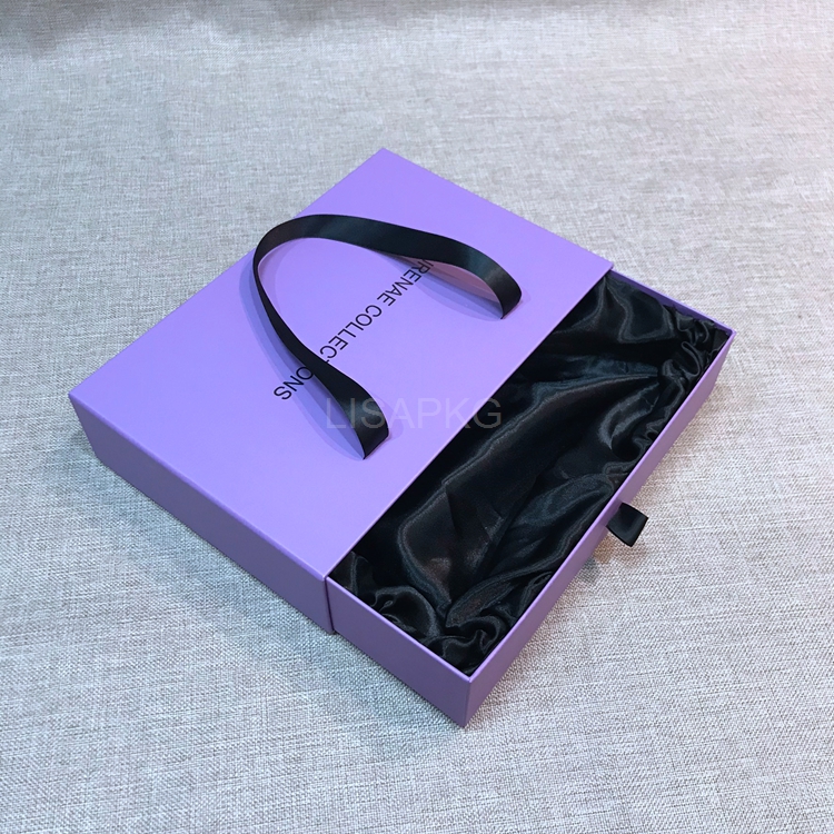 Wholesale Luxury hair extension bundle packaging drawer box with ribbon