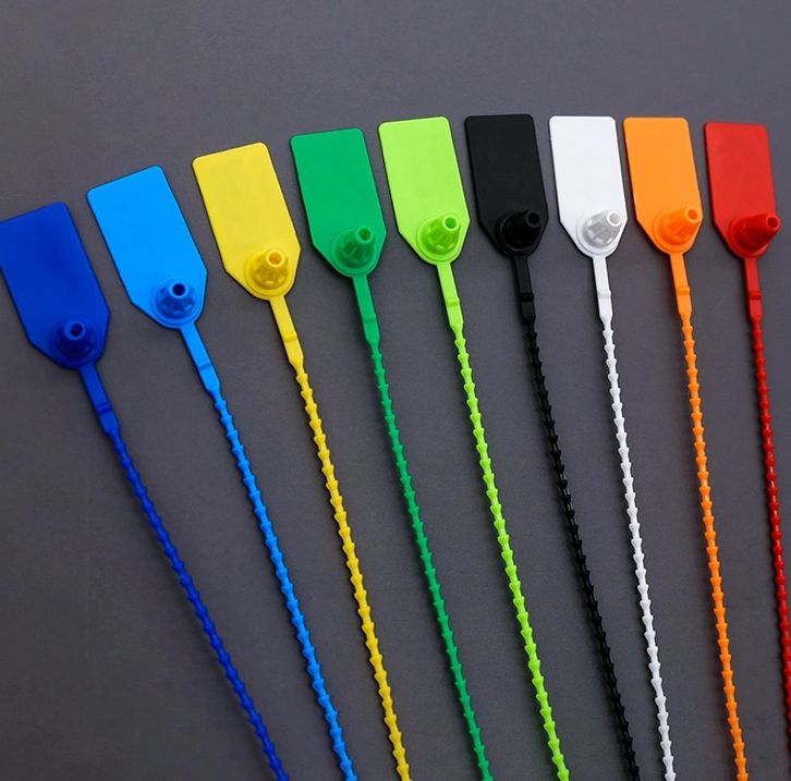 Customized logo plastic seals security tags plastic seal tamper evident plastic seal tag for clothing/boutique/shoes/handbag/gifts