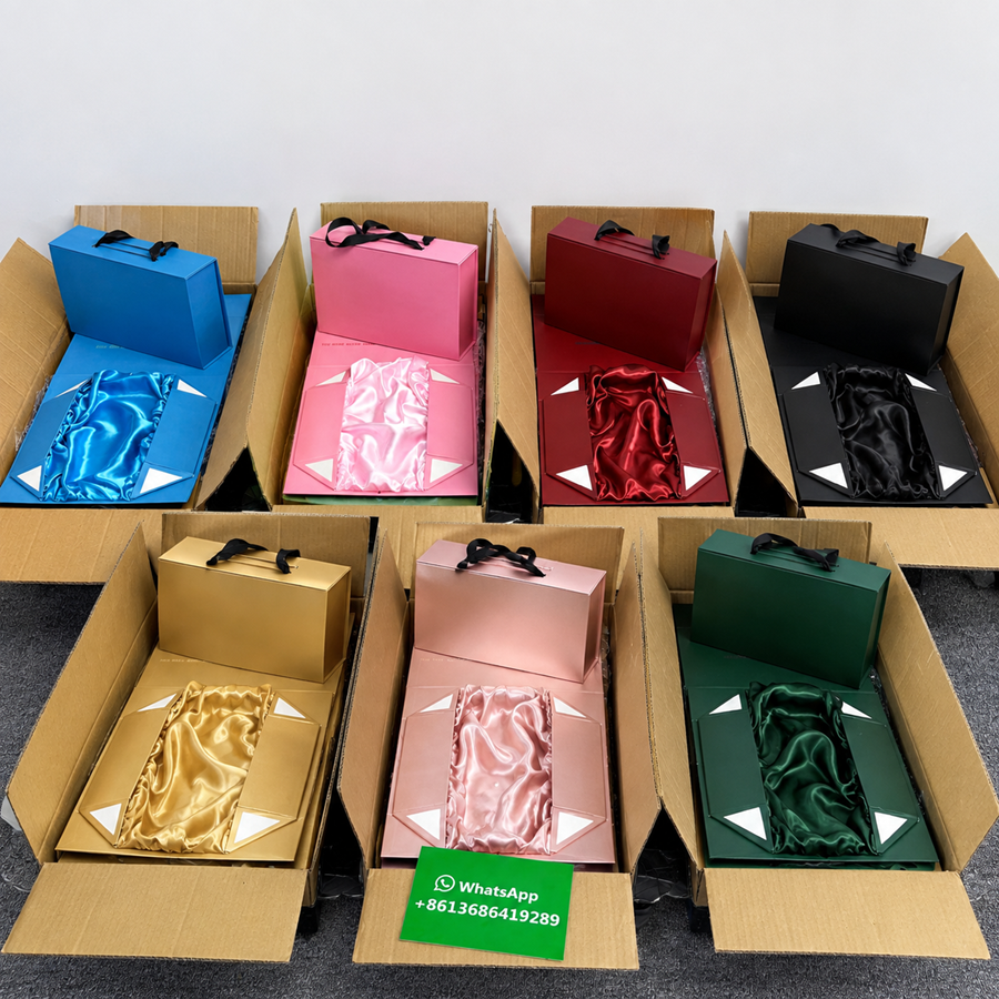 Custom Wig Boxes with Handles | Luxury Satin-Lined Wig Packaging with ribbon handle