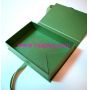 Green foldable gift box with bow close