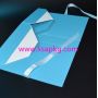 Blue ribbon folding gift box with black logo