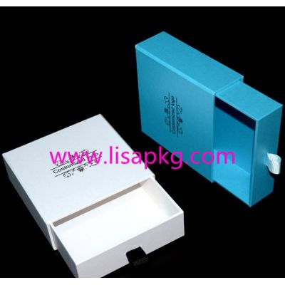 White and blue gift packaging boxes