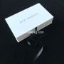 White custom matte packaging paper box with ribbon 