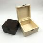 Luxury small hinges metal clasp gift packaging plain custom wooden box