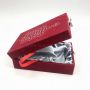 Custom Red Velvet wooden box with metal lock and satin lining