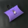 Custom Printed purple Hair Extension Packaging Folding Paper Pillow Box With Handles