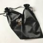 Custom Luxury Black Thick Silk Satin Drawstring Bundle Dust Hair Extension Bag with Logo Printing