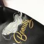 Custom Luxury Black Thick Silk Satin Drawstring Bundle Dust Hair Extension Bag with Logo Printing