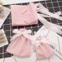 Wholesale custom pink small velvet drawstring pouch bags