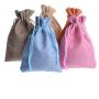 Customized small pink drawstring Jute bag for jewelry