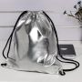 Fashion Metallic green and Gold PU Leather Waterproof Drawstring Dust Pouch Backpack Bag