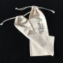 Personalized natural color recycled cotton drawstring bag for Wine 