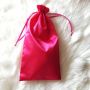 Custom hot pink satin hair weave extension bags