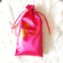 Custom hot pink satin hair weave extension bags