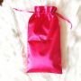 Custom hot pink satin hair weave extension bags