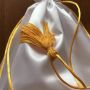 Hot Sale Custom Luxury Silk Satin Drawstring Jewelry Pouch with Tassel