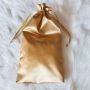 Drawstring gold bags for hair extensions free design costom logo satin bag