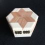 Custom color matching hexagonal wooden jewelry box with mirror 
