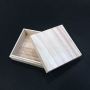 Square natural small paulownia wood gift box with removable lid 