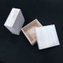 Square natural small paulownia wood gift box with removable lid 