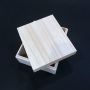 Square natural small paulownia wood gift box with removable lid 