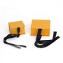 luxury european women yellow Gift Box Earrings Jewelry Box packaging with ribbon