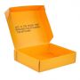Yellow printed corrugated cardboard gift mailer shipping box for clothing