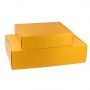 Yellow printed corrugated cardboard gift mailer shipping box for clothing