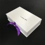 White Large Luxury Custom ribbon Closure Rigid Cardboard Paper Packaging Shoe Box 