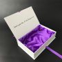 White Large Luxury Custom ribbon Closure Rigid Cardboard Paper Packaging Shoe Box 
